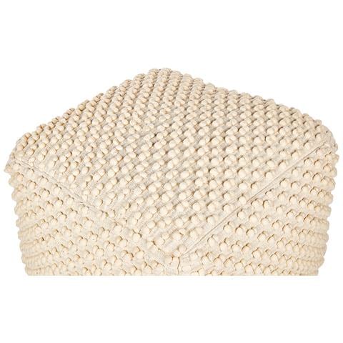 Pouf Kingri Cotone Beige Chiaro - Foto 2