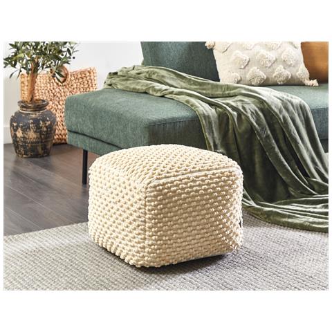 Pouf Kingri Cotone Beige Chiaro - Foto 1