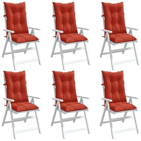 Cuscini Sedia Schiena Alta 6 Rosso Mélange 120x50x7 Tessuto - Foto 1