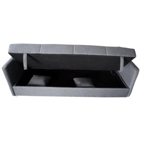 Adare Divano Letto A 3 Posti Con Box In Tessuto Grigio Scuro - Foto 7