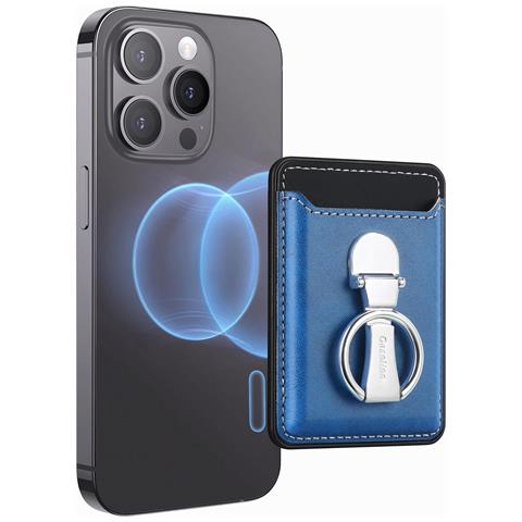 Porta Carte Magnetico Con Supporto Per Iphone 15/14/13/12 Blue - Foto 1