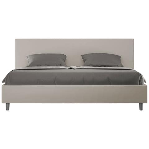 Letto Contenitore Imbottito 180x190 Similpelle Tortora Adele - Foto 1