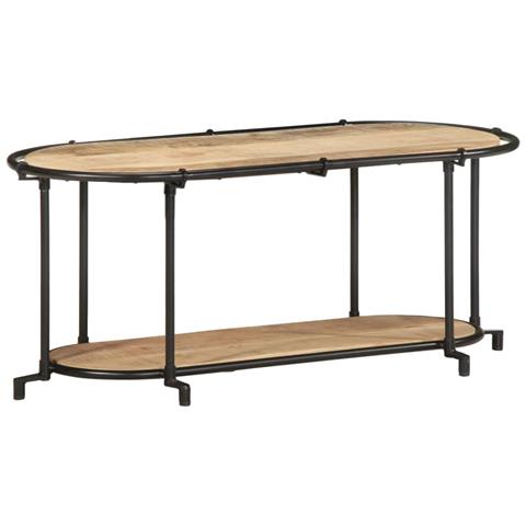 Mobile Porta Tv 100x42x40 Cm In Massello Di Mango Grezzo - Foto 2