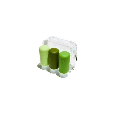 Set Di 3 Flanconcini Da Viaggio In Silicone Da 98 Ml In Busta Impermeabile Trasparente Con Cerniera Verde Salvia - Foto 1