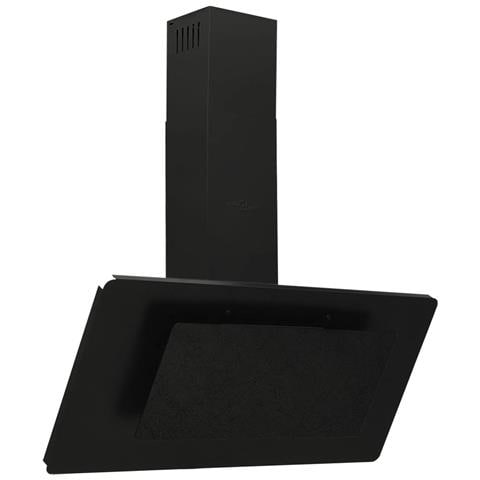 Cappa a Parete 90 cm in Acciaio Inox e Vetro Temperato Nero - Foto 1