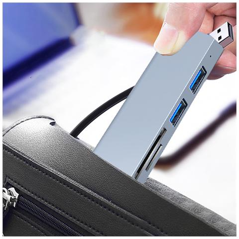 Adattatore Hub Usb-c 5-in-1: Usb 3.0, Doppio Usb 2.0, Lettore Di Schede Sd /tf - Foto 2