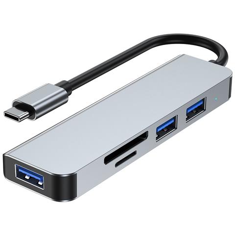 Adattatore Hub Usb-c 5-in-1: Usb 3.0, Doppio Usb 2.0, Lettore Di Schede Sd /tf - Foto 5