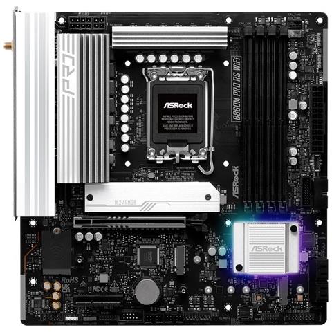 Asrock B860m Pro Rs Wifi - Motherboard - Micro Atx - Lga1851-sockel - B860 Chipsatz - Usb-c 3.2 Gen 2x2, Usb-c 3.2 Gen2, Usb 3.2 Gen 2, Usb 3.2 Gen 1 - 2.5 Gigabit Lan, Bluetooth, Wi-fi 6e - Onboard-grafik (cpu Erforderlich) (90-mxbrq-a0uayz) - Foto 1