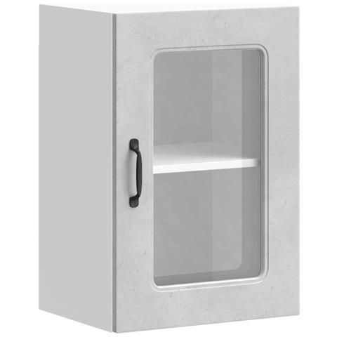 Pensile Da Cucina Con Porta In Vetro Kalmar Grigio Cemento - Foto 2