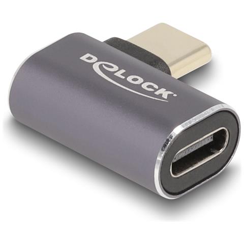 USB Adattatore 40 Gbps USB Type-C PD 3.0 100 W maschio per femmina con angolazione sinistra / destra 8K 60 Hz metallo - Foto 2