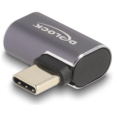 USB Adattatore 40 Gbps USB Type-C PD 3.0 100 W maschio per femmina con angolazione sinistra / destra 8K 60 Hz metallo - Foto 1