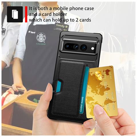 Elegante Custodia A Portafoglio Nera Per Google Pixel 8 Pro - Foto 6