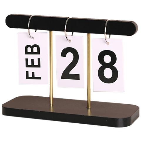 Ornamento In Legno Minimalista Moderno - Calendario Perpetuo Black - Foto 4