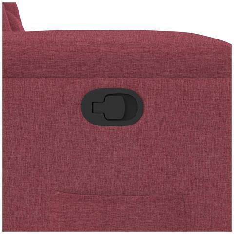 Poltrona Reclinabile in Tessuto Rosso Vino - Foto 9