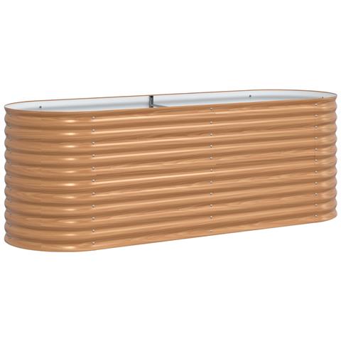 Cassone da Giardino Marrone - Aspetto Legno 240x80x81 cm in Acciaio - Foto 1