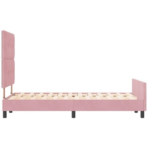 Struttura Letto in Velluto Rosa 120x200 cm - Foto 9