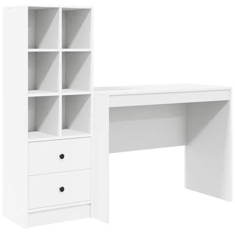 Scrivania con storage bianca in legno ingegnerizzato - Foto 1