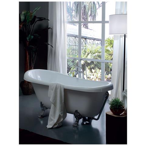 Vasca Freestanding Bianco Lucido Colacril Astoria Rosa Bianco/oro - Foto 1