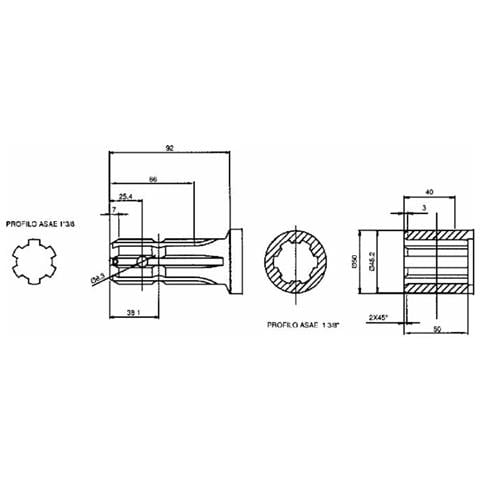 Semigiunto Scanalato 14 Denti Per Pompa Gruppo 2 Con Chiavetta 4mm - Foto 2