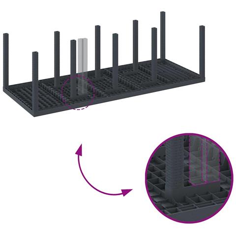 Set da Pranzo per Giardino 11 pcs Antracite Rattan Polt - Foto 9
