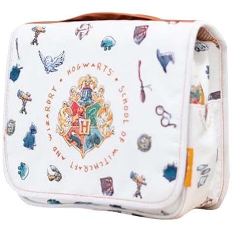 Trousse Da Toilette Pieghevole Con Gancio E 6 Scomparti Magici, Bianco - Foto 5