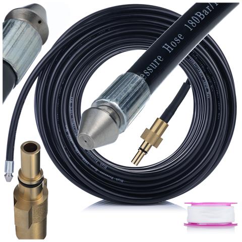 Tubo Alta Pressione 30m Per Pulizia Fognature - Compatibile Con Black&decker, Stanley, Bosch | 160 Bar, 60°c | Ugello 1+3 - Foto 1