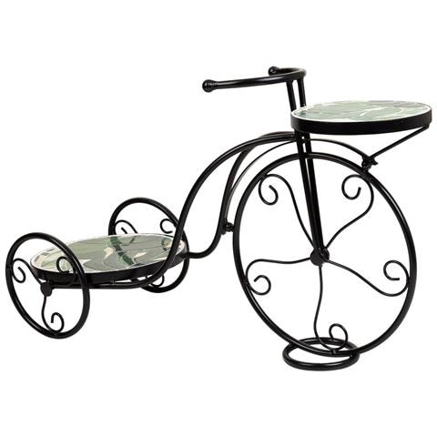 Supporto Bici In Mosaico Verde E Ferro Battuto 67x26,5x43h - Foto 1