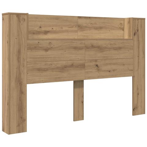 Testata con Mobile e LED Rovere Artigianale Legno multistrato - Foto 1
