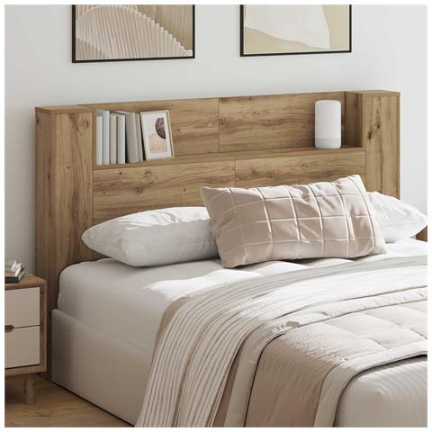 Testata con Mobile e LED Rovere Artigianale Legno multistrato - Foto 2
