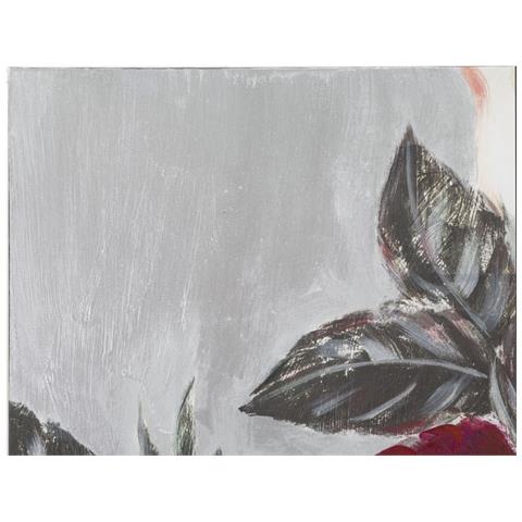 Dipinto Su Tela Red Flower Composizione Floreale Con Rose Rosse E Bianca 90x90 Cm - Foto 2