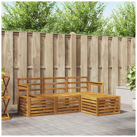 Set divani 4 pcs Naturale Legno di Acacia Massello - Foto 2