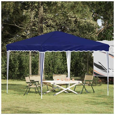 Tenda per feste a pop-up 288 x 288 x 245 cm Blu Tessuto Oxford - Foto 2