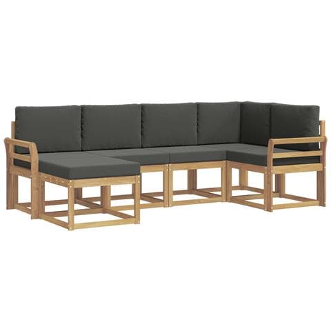 Set di divani da esterno 6 pcs Bianco e Antracite Poliestere - Foto 1