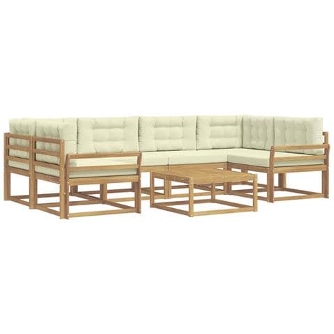 Set di divani da esterno con cuscino 5 pcs Bianco e Crema - Foto 1