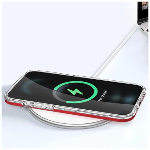 Custodia Trasparente 3in1 Per Iphone 12 Pro Con Cornice E Cover In Gel Rossa - Foto 2