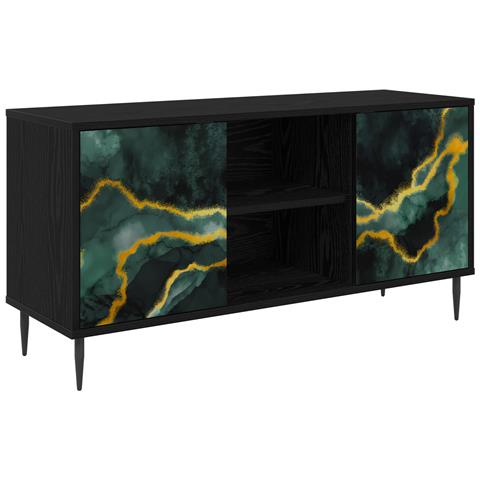 Mobile TV WIJHE 102 x 33 x 51 cm Rovere Nero - Foto 1