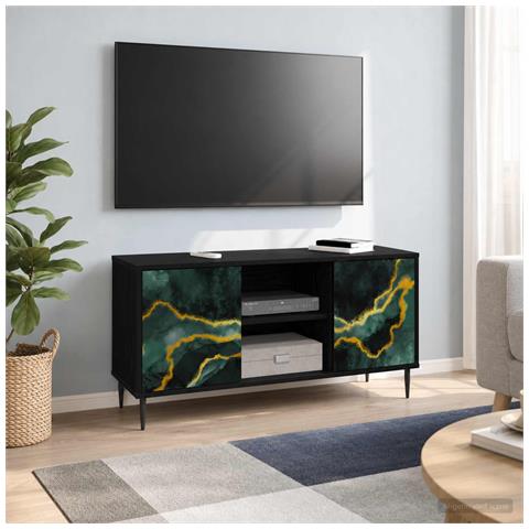 Mobile TV WIJHE 102 x 33 x 51 cm Rovere Nero - Foto 2