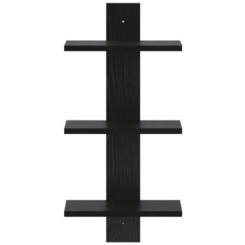 Scaffale da parete Rovere Nero 30 x 13,5 x 64,5 cm - Foto 2