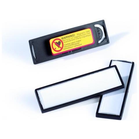 Portanome Con Cornice Colorata E Magnete Formato 17x67 Mm. Nero 25 Pz - Foto 1