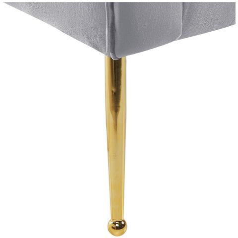 Chaise Longue In Velluto Grigio Chiaro Nantilly - Foto 16