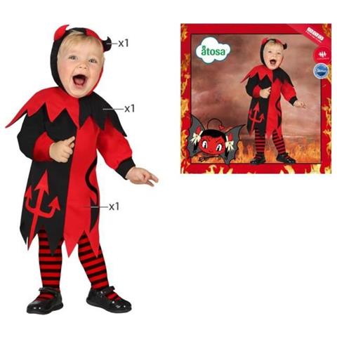 Costume Da Demone Atosa - Bambina - Rosso - Da 24 Mesi - Foto 1