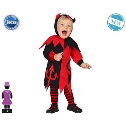 Costume Da Demone Atosa - Bambina - Rosso - Da 24 Mesi - Foto 2