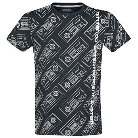 Nes Entertainment System Uomo T-shirt Nero S 100% Cotone Regular - Foto 1