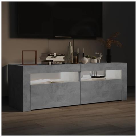 Mobile Porta TV con Luci LED Grigio Cemento 120x35x40 cm - Foto 10