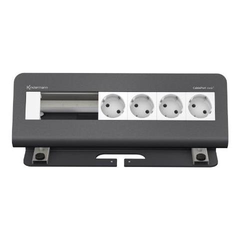 Cableport Desk 6-fold - Steckdosengehuse - Oberflche Montierbar - Spannungsversorgung X 4 - Slate Gray, Ral 7015 (7430000084)  - Foto 3