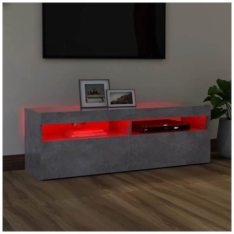 Mobile Porta TV con Luci LED Grigio Cemento 120x35x40 cm - Foto 11