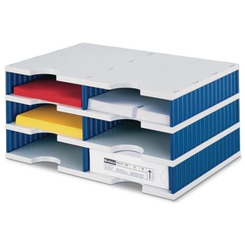 doc duo scatola per la conservazione di documenti Polistirolo Blu, Grigio - Foto 1