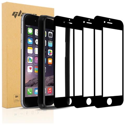 Cadorabo 3x Vetro Temperato A Schermo Intero Compatibile Con Apple Iphone 7 / 8 In Trasparente Con Nero - 3x Vetro Temperato (tempered) Di Protezione Del Display Con Aiuto Per L'installazione - Foto 1