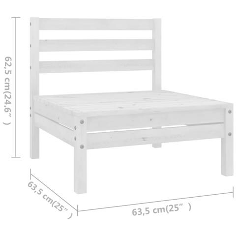 Set Divani Da Giardino 7 Pz In Legno Massello Di Pino Bianco - Foto 2