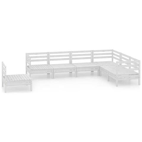 Set Divani Da Giardino 7 Pz In Legno Massello Di Pino Bianco - Foto 1